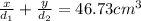 \frac{x}{d_1}+\frac{y}{d_2}=46.73 cm^3