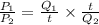 \frac{P_{1} }{P_{2} } =\frac{Q_{1} }{t} \times\frac{t}{Q_{2} }