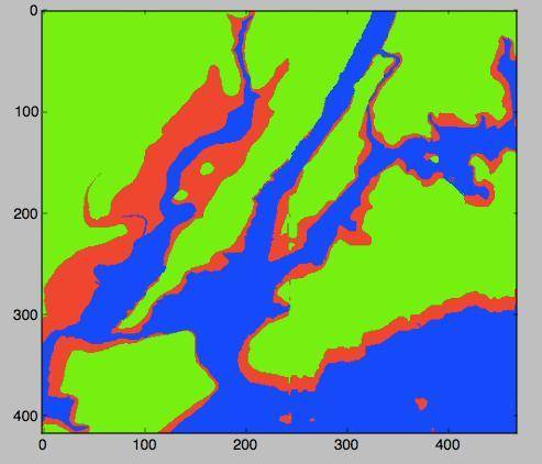 Modify the flood map of NYC from Lab 4 to color the region of the map with elevation greater than 6