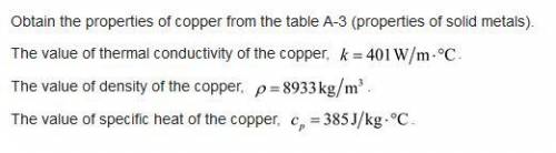 A long copper rod of diameter 2.0 cm is initially at a uniform temperature of 100C. It is now expose