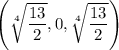 \left(\sqrt[4]{\dfrac{13}2},0,\sqrt[4]{\dfrac{13}2}\right)