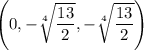 \left(0,-\sqrt[4]{\dfrac{13}2},-\sqrt[4]{\dfrac{13}2}\right)