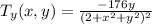T_y(x,y)=\frac{-176y}{(2+x^2+y^2)^2}
