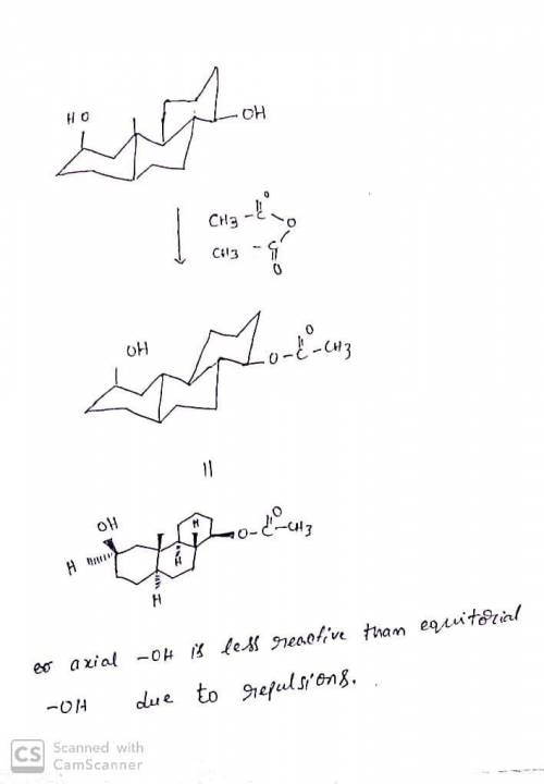 As a general rule, equatorial alcohols are esterified more readily than axial alcohols. Draw the maj