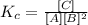 K_c=\frac{[C]}{[A][B]^2}