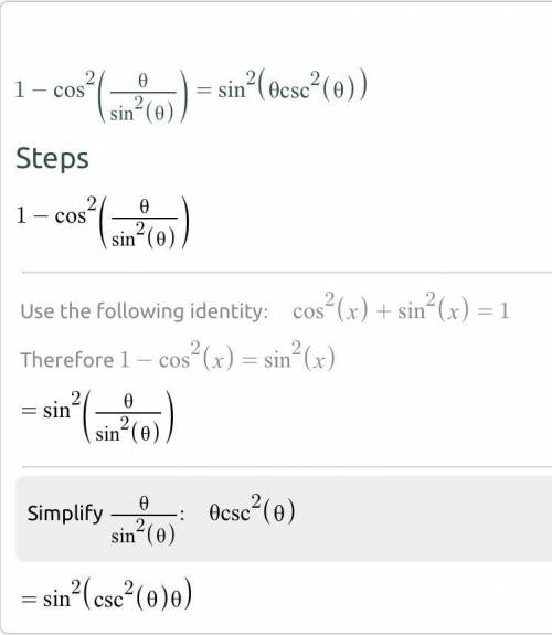 Simplify 1- cos^2 theta/ sin^2 theta