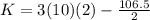 K = 3(10)(2) - \frac{106.5}{2}
