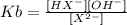 Kb = \frac{[HX^-][OH^-]}{[X^{2-}]}