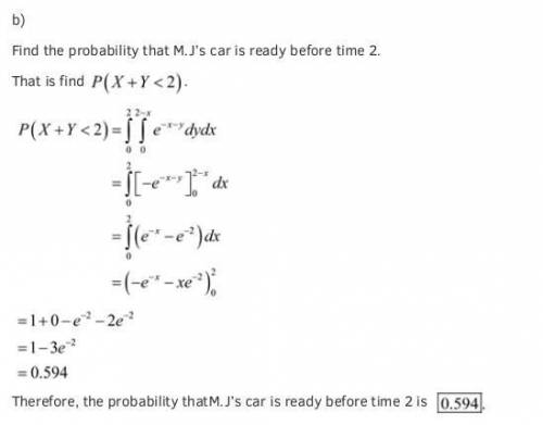 The time that it takes to service a car is an exponential random variable with rate 1. If Lightning