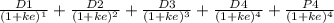 \frac{D1}{(1+ke)^1}+\frac{D2}{(1+ke)^2}+\frac{D3}{(1+ke)^3}+\frac{D4}{(1+ke)^4}+\frac{P4}{(1+ke)^4}