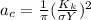 a_{c} = \frac{1}{\pi}(\frac{K_{k}}{\sigma Y})^{2}