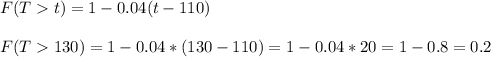 F(Tt)=1-0.04(t-110)\\\\F(T130)=1-0.04*(130-110)=1-0.04*20=1-0.8=0.2