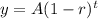 y = A(1 - r)^t