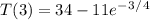 T(3) = 34 - 11e^-^3^/^4