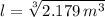 l = \sqrt[3]{2.179\,m^{3}}
