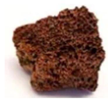 What kind of lava would produce a rock like this? OA) thin and rich in gas OB) thick and rich in gas