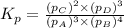 K_p=\frac{(p_C)^2\times (p_D)^3}{(p_A)^3\times (p_B)^4}