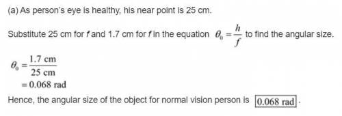 The near point for your myopic uncle is 10 cm. Your own vision is normal; that is, your near point i