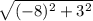 \sqrt{(-8)^{2} + 3^{2}}