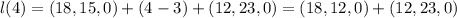 l(4)=(18,15,0)+(4-3)+(12,23,0)=(18,12,0)+(12,23,0)