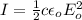 I = \frac{1}{2}c\epsilon_{o} E_{o}^{2}