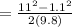 =\frac{11^{2 }-1.1^{2}  }{2 (9.8)}
