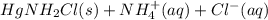 HgNH_{2}Cl(s) + NH_{4}^{+}(aq) + Cl^{-}(aq)