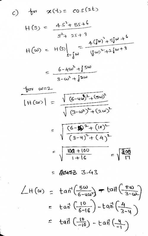 5. Consider the LTI system defined by the differential equation (a) Draw the pole-zero plot for the