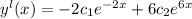 y^l(x) = -2c_{1} e^{-2x} + 6c_{2} e^{6 x}