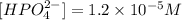 [HPO_4^{2-}]=1.2\times 10^{-5}M