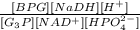 \frac{[BPG][NaDH][H^+]}{[G_3P][NAD^+][HPO_4^{2-}]}