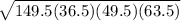 \sqrt{149.5(36.5)(49.5)(63.5)}