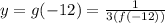 y=g(-12) = \frac{1}{3(f(-12))}