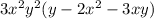 3x^2y^2(y-2x^2-3xy)