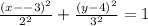 \frac{(x--3)^{2}}{2^{2}}+\frac{(y-4)^{2}}{3^{2}}=1