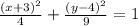 \frac{(x+3)^{2}}{4}+\frac{(y-4)^{2}}{9}=1