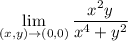 \displaystyle \lim\limits_{(x,y) \rightarrow (0,0)}\frac{x^2y}{x^4+y^2}