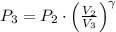P_{3} = P_{2}\cdot \left(\frac{V_{2}}{V_{3}}  \right)^{\gamma}