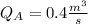Q_{A}  = 0.4 \frac{m^{3} }{s}