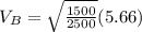 V_{B} = \sqrt{\frac{1500}{2500}}    (5.66)