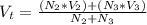 V_t = \frac{(N_2 * V_2 ) + (N_3 * V_3 )}{N_2 +N_3}