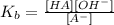 K_b = \frac{[HA][OH^-]}{[A^-]}