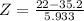 Z = \frac{22 - 35.2}{5.933}