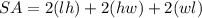 SA=2(lh)+2(hw)+2(wl)
