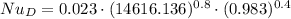 Nu_{D} = 0.023\cdot (14616.136)^{0.8}\cdot (0.983)^{0.4}