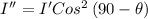 I'' = I'Cos^{2}\left ( 90-\theta \right )