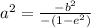 a^2=\frac{-b^2}{-(1-e^2)}