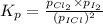 K_p=\frac{p_{Cl_2}\times p_{I_2}}{(p_{ICl})^2}