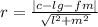r=  \frac{ |c - lg  -  fm| }{ \sqrt{ {l}^{2} +  {m}^{2}  } }