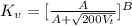 K_v = [\frac{A}{A +\sqrt{200V_t} } ]^B